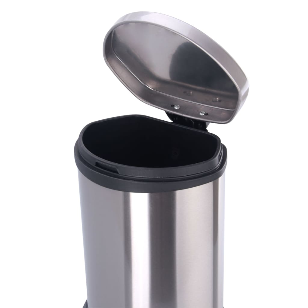 EKO Pattumiera a Pedale Shell 50 L Argento Opaco
