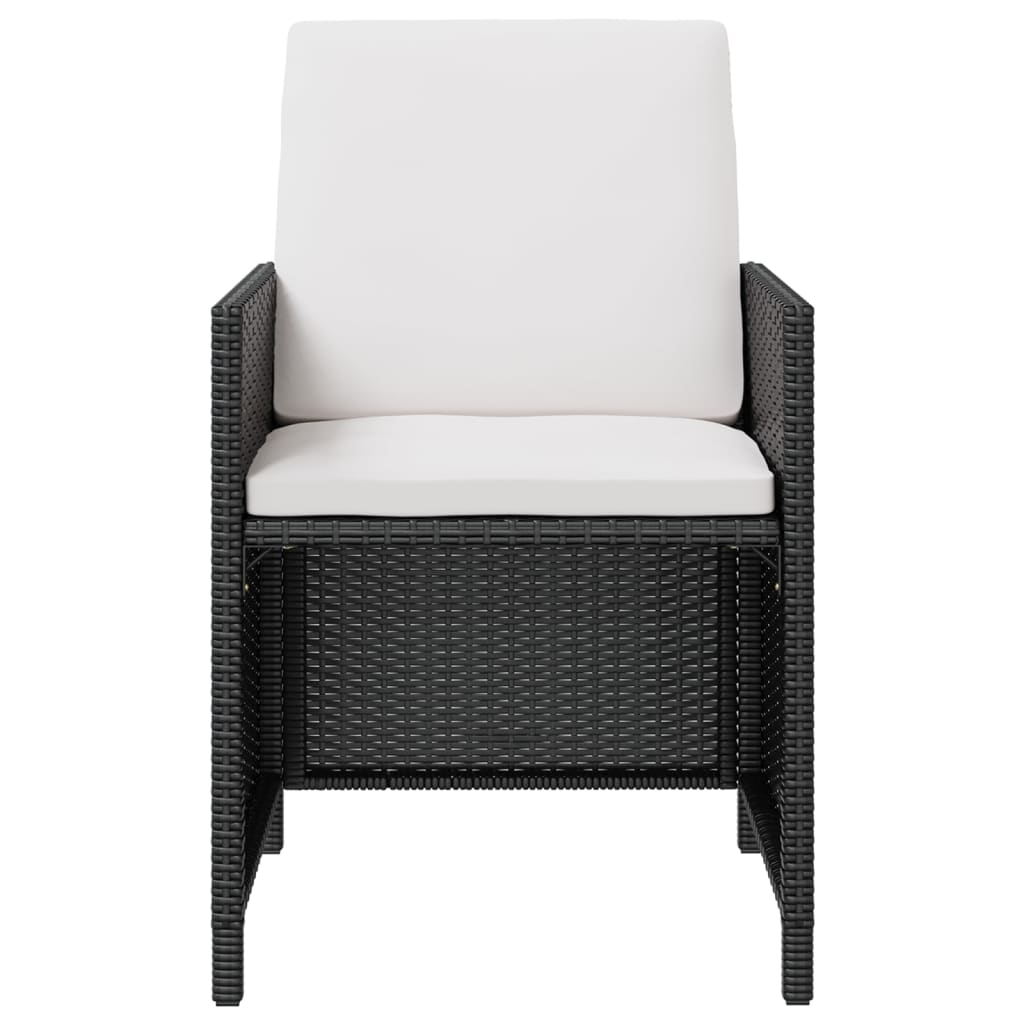 Set da Pranzo da Giardino 11 pz Polyrattan e Legno Acacia Nero