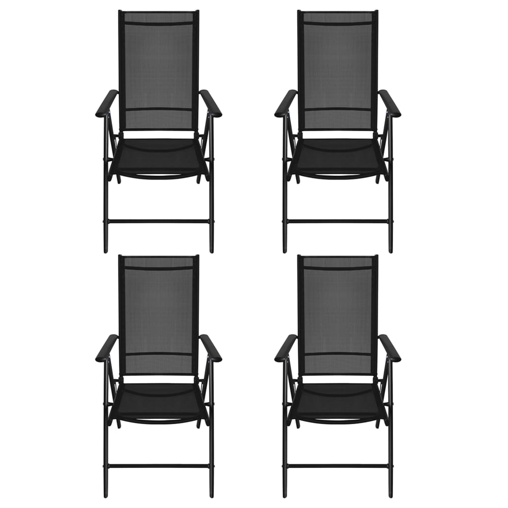Set da Pranzo da Giardino 5 pz in Alluminio e WPC Nero