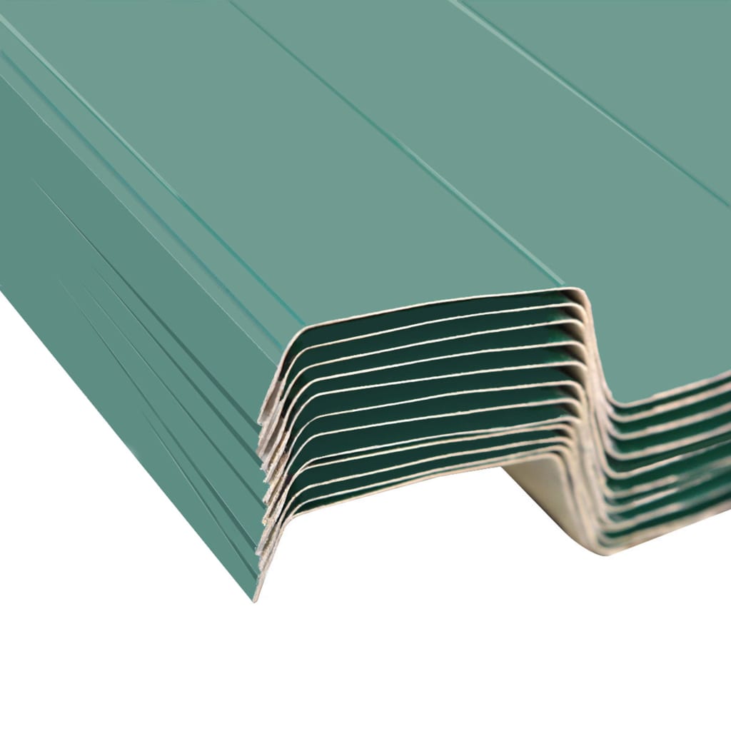 Pannelli da Tetto 12 pz in Acciaio Zincato Verde