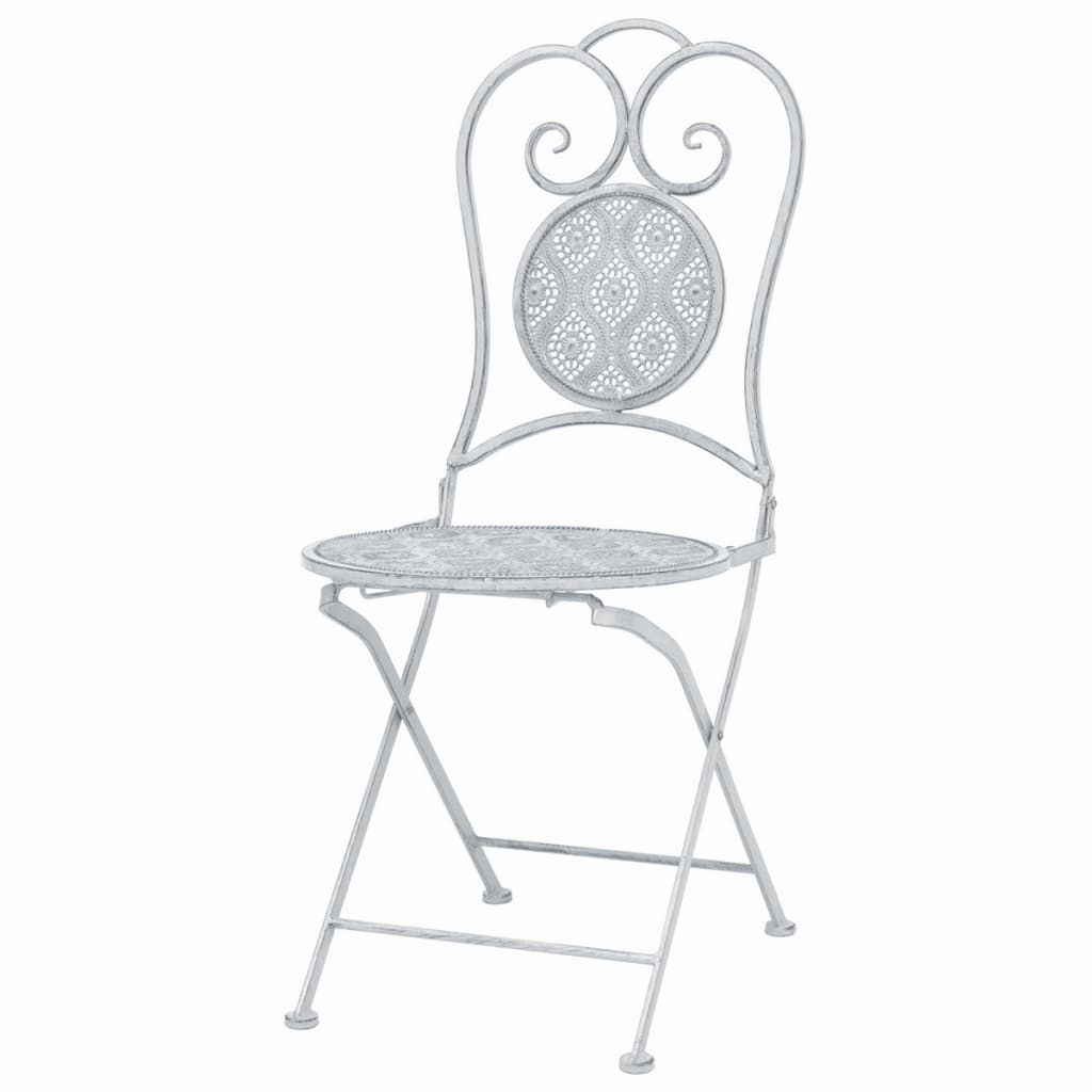 Set da Bistrò 3 pz in Acciaio Bianco Grigiastro
