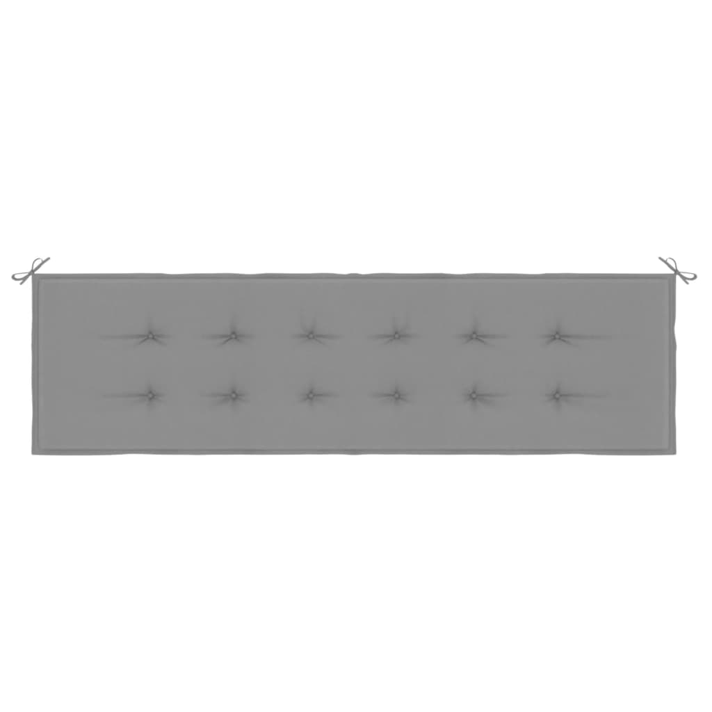 Cuscino per Panca Grigio 180x50x3 cm in Tessuto Oxford