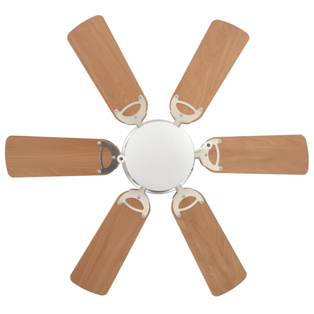 Ventilatore da Soffitto Decorato con Luce 82 cm Marrone Chiaro
