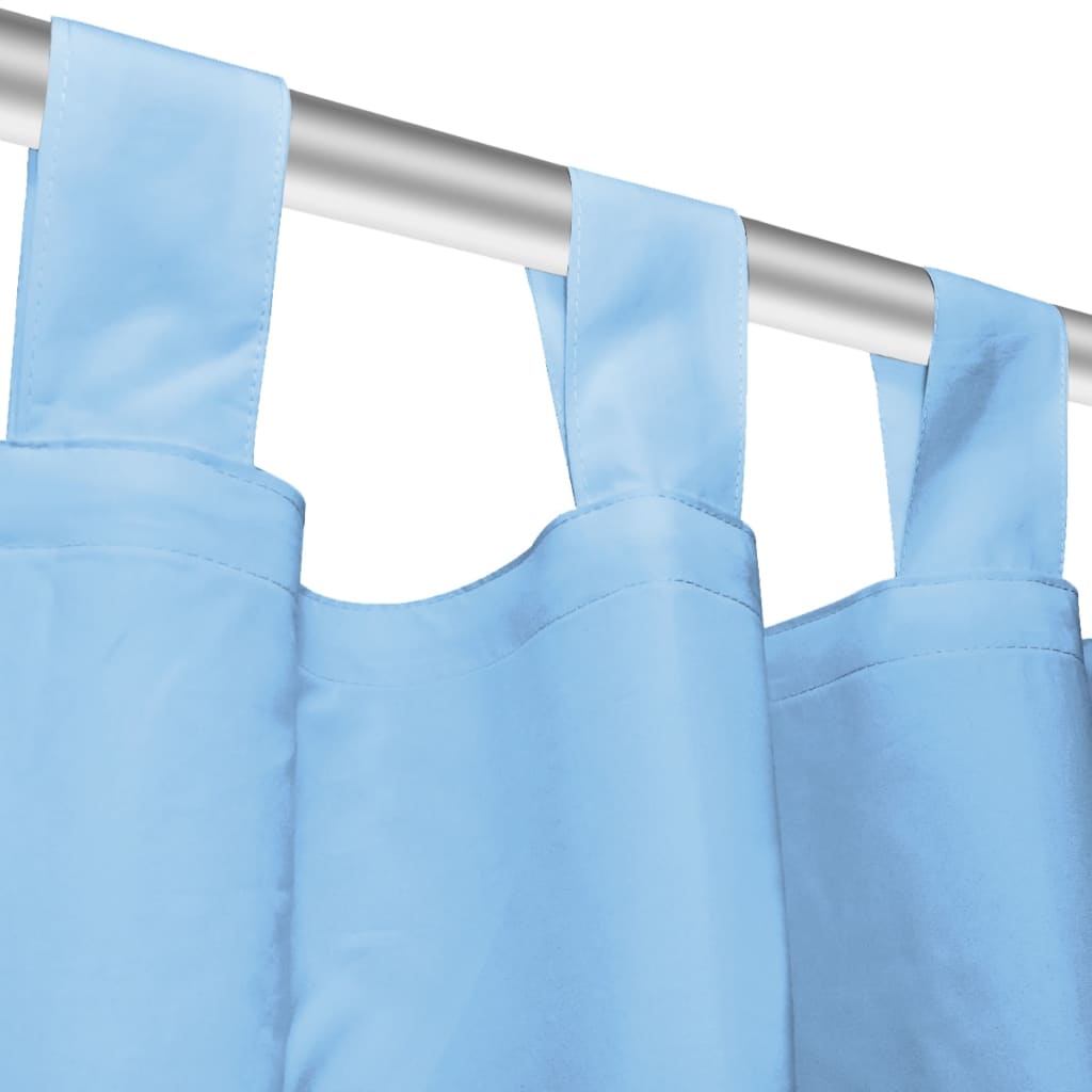 2 Pz Tende in Micro Raso con Passanti 140x175 cm Turchesi