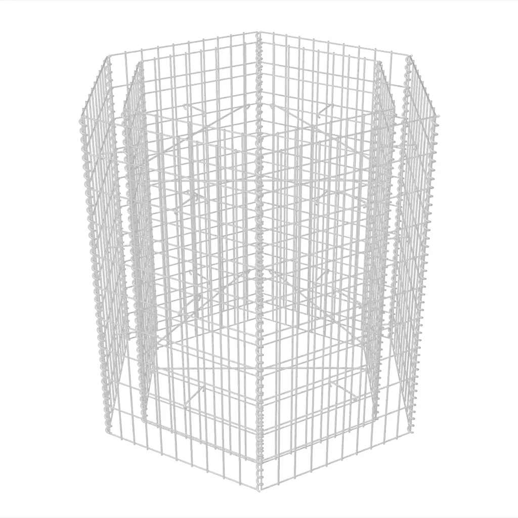 Gabbione Letto Rialzato da Giardino Esagonale 100x90x100 cm