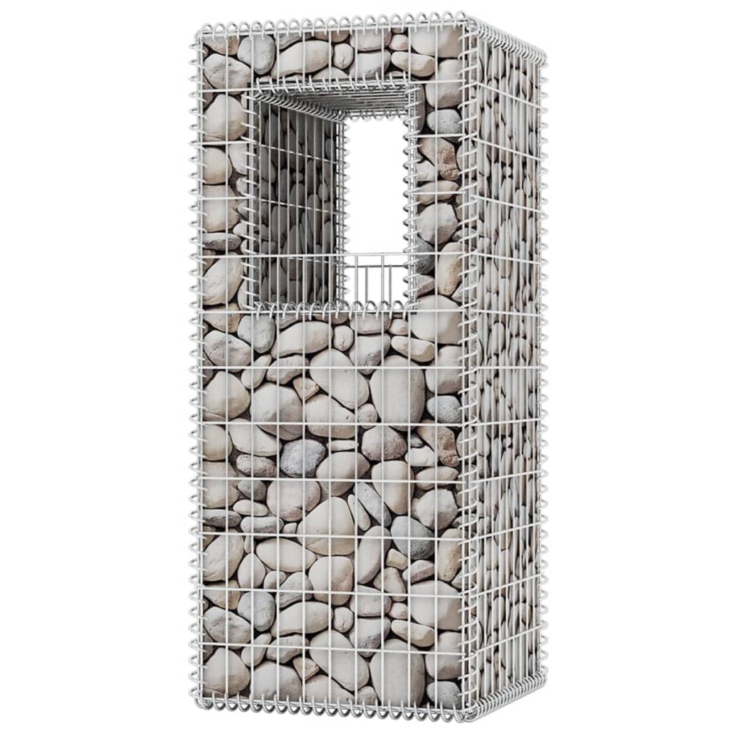 Pali/Fioriere in Gabbione 2 pz in Rete Acciaio 50x50x120 cm
