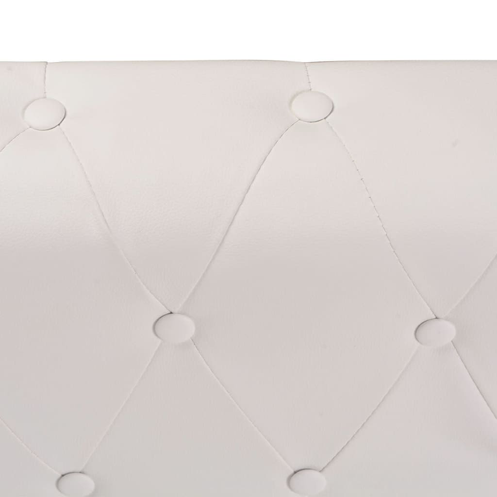 Divano Angolare Chesterfield a 6 Posti Pelle Artificiale Bianca