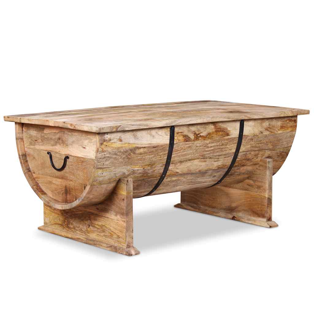 Tavolino da Salotto in Legno Massello di Mango 88x50x40 cm