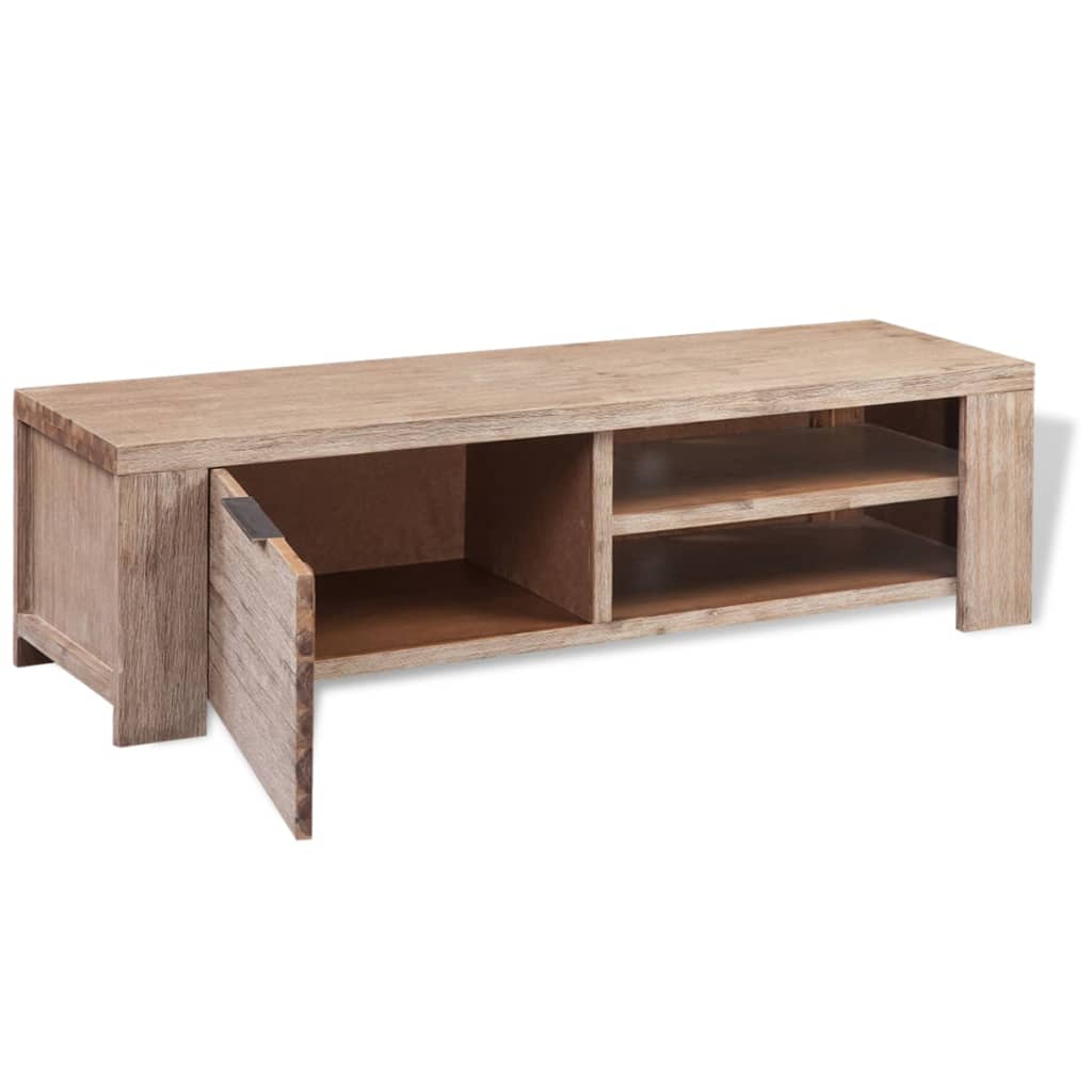 Mobile Porta TV in Legno Massello Acacia Spazzolato 140x38x40cm