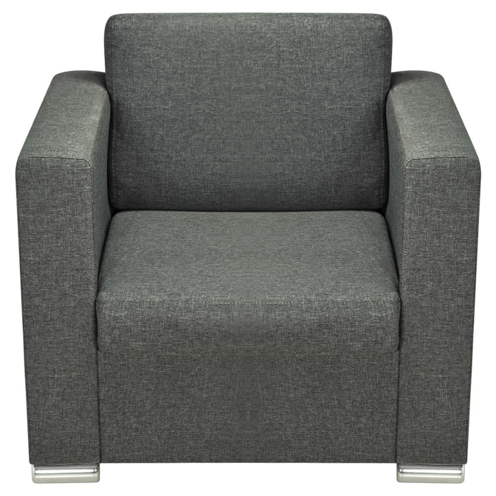 3 Pz Set di Divani in Stoffa Grigio Scuro