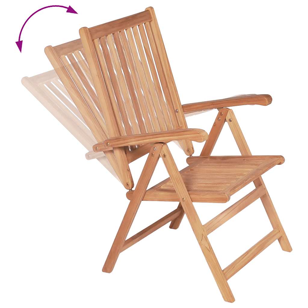Sedie Reclinabili da Giardino 2 pz in Legno Massello di Teak