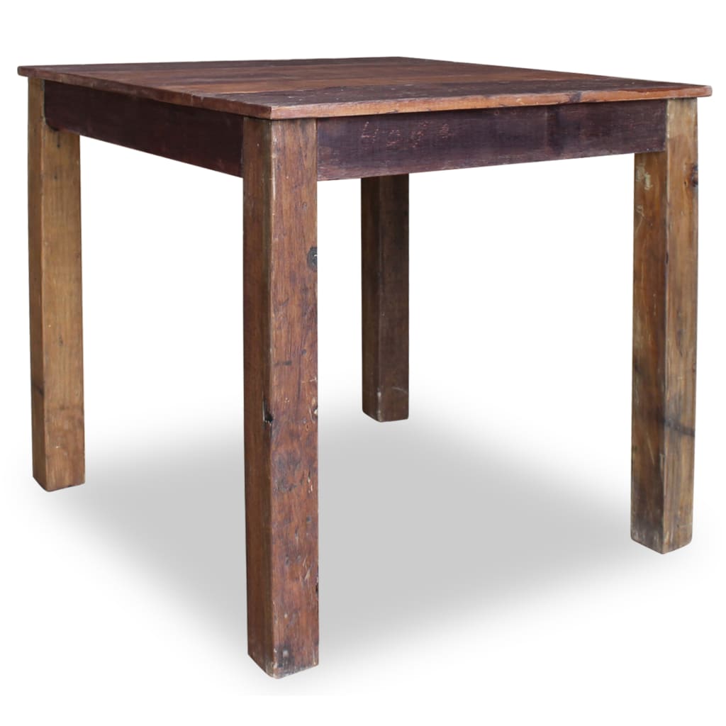Tavolo da Pranzo in Legno Massello di Recupero Misto 82x80x76cm