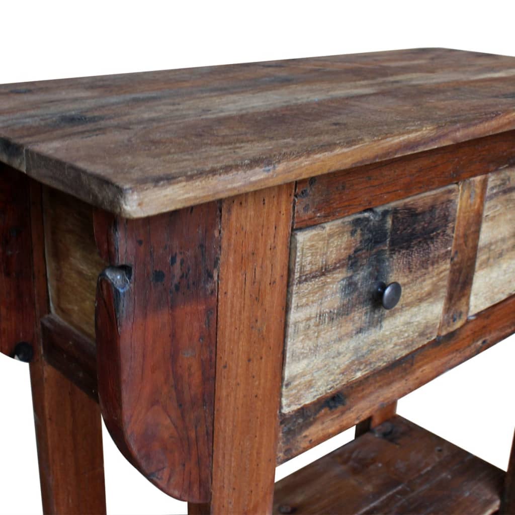 Consolle in Legno di Recupero Misto 80x35x80 cm