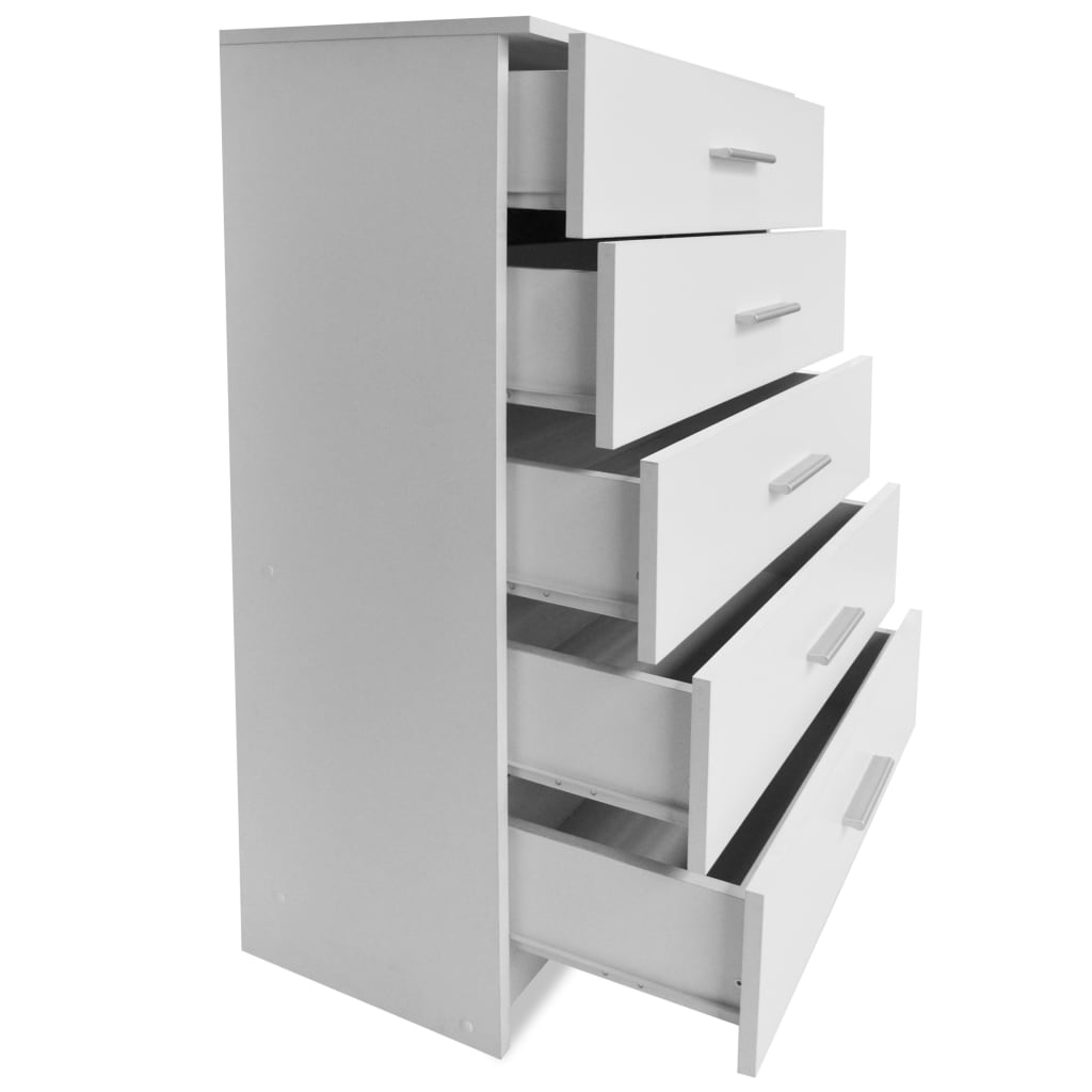 Mobile Contenitore in Legno Multistrato 71x35x106 cm Bianco