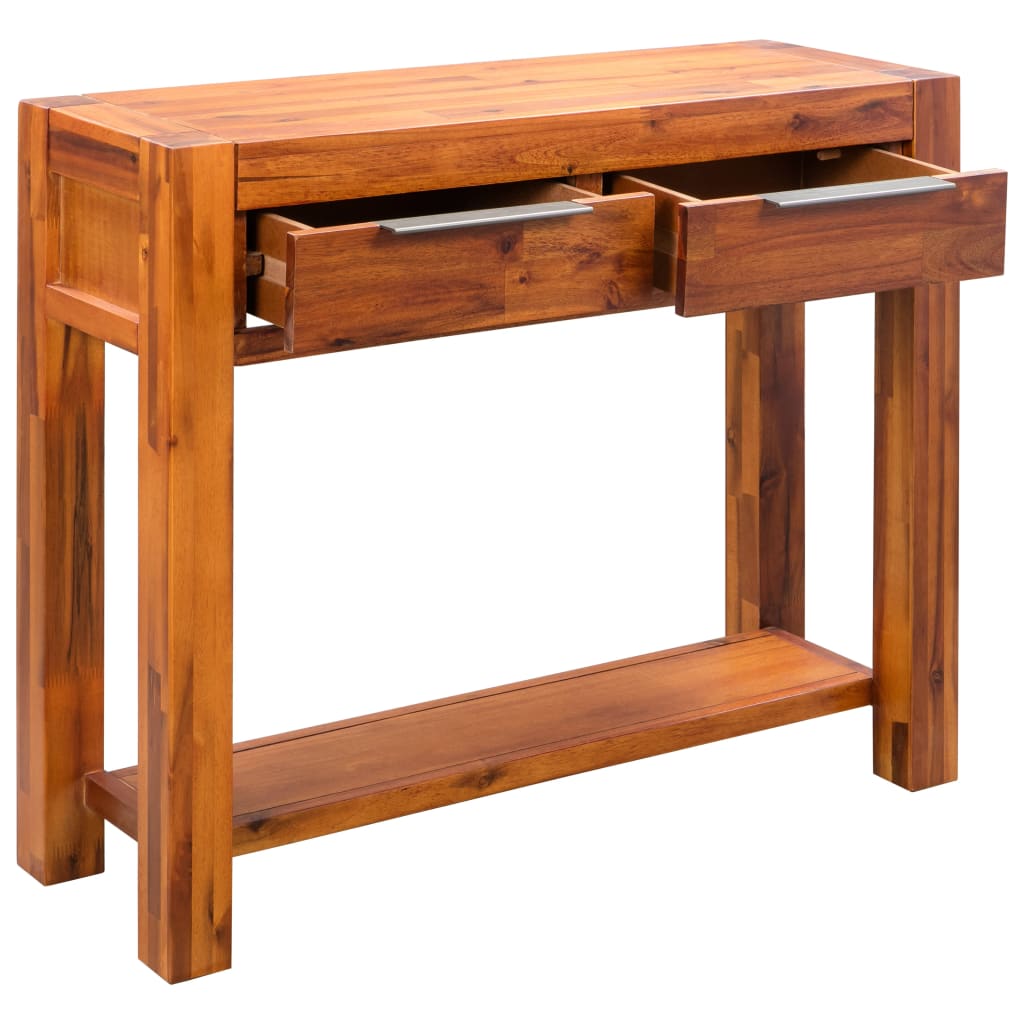 Tavolo Consolle in Legno Massello d'Acacia 86x30x75 cm