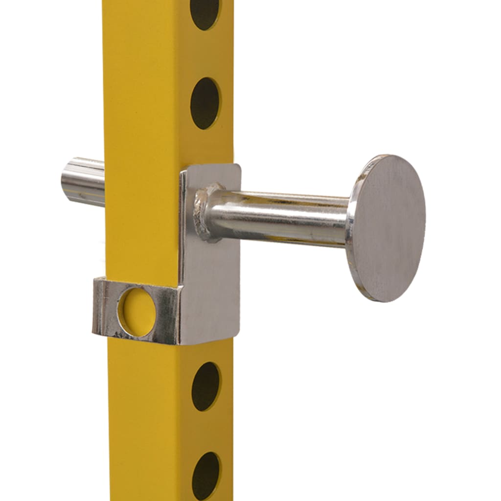 Gabbia di Allenamento per lo Squat 140x145x214 cm Giallo e Nero