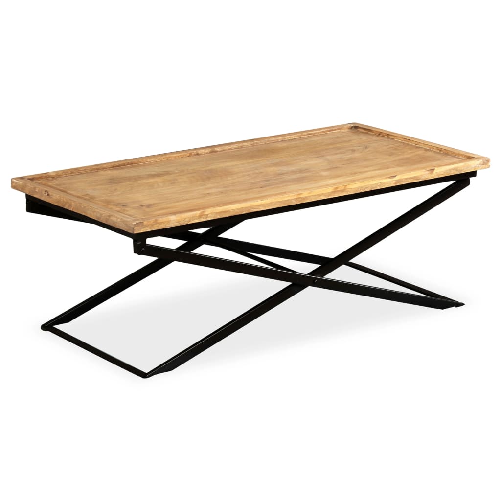 Tavolino da Salotto in Legno Massello di Mango 110x55x42 cm