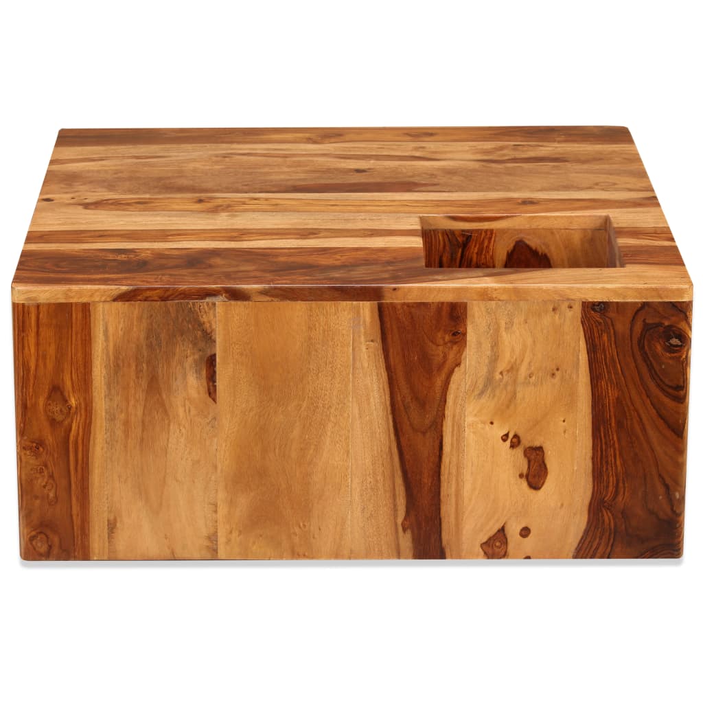 Tavolino da Salotto in Legno Massello di Sheesham 70x70x30 cm