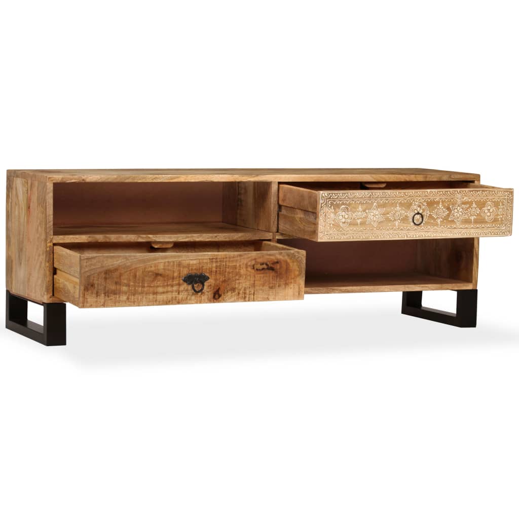 Mobile Porta TV in Legno Massello di Mango 120x30x40 cm