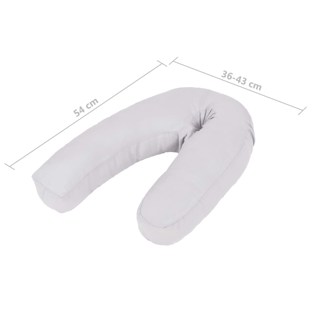 Cuscino per Gravidanza a Forma di J 54x(36-43) cm Grigio