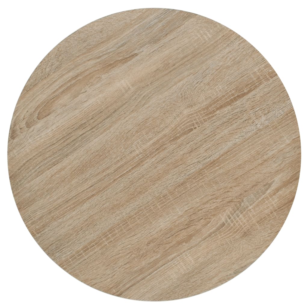 Tavolo Bistrot in MDF e Acciaio Rotondo 60x75 cm Colore Rovere