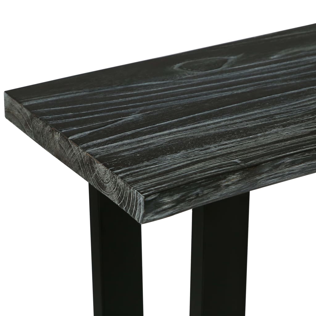 Tavolo Consolle in Legno Massello di Mindi 110x35x75 cm Grigio