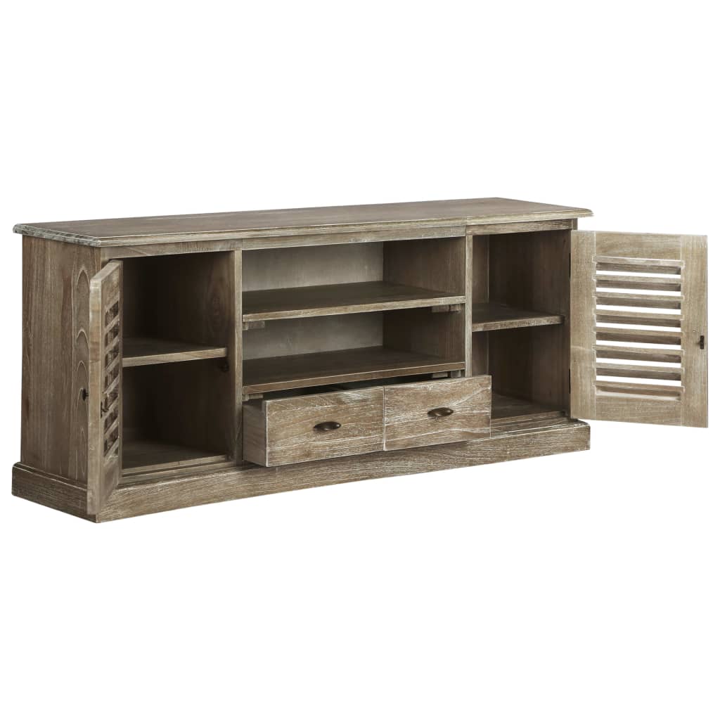 Mobile Porta TV in Legno Massello di Mindi 145x35x60 cm