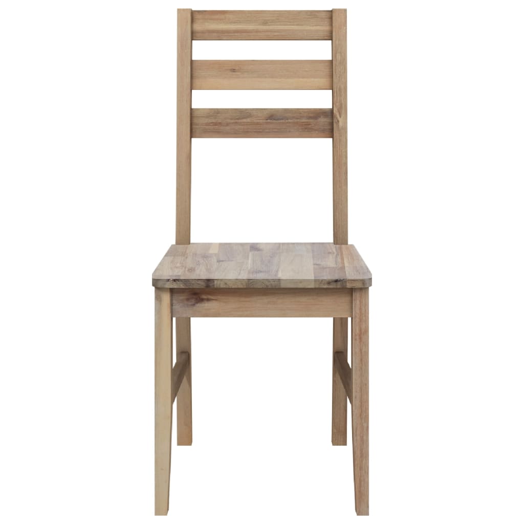 Sedie da Pranzo 2 pz in Legno Massello di Acacia