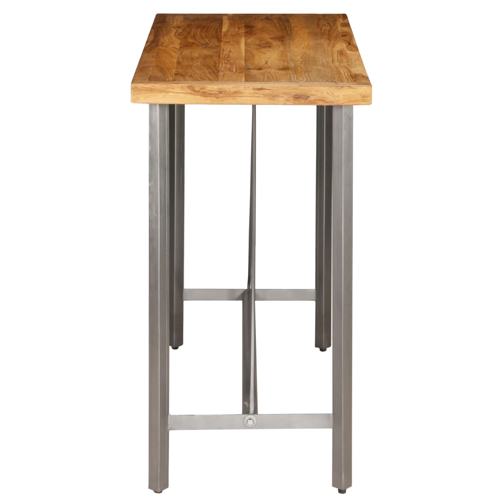 Tavolo da Bar in Teak Massello di Recupero 120x58x106 cm