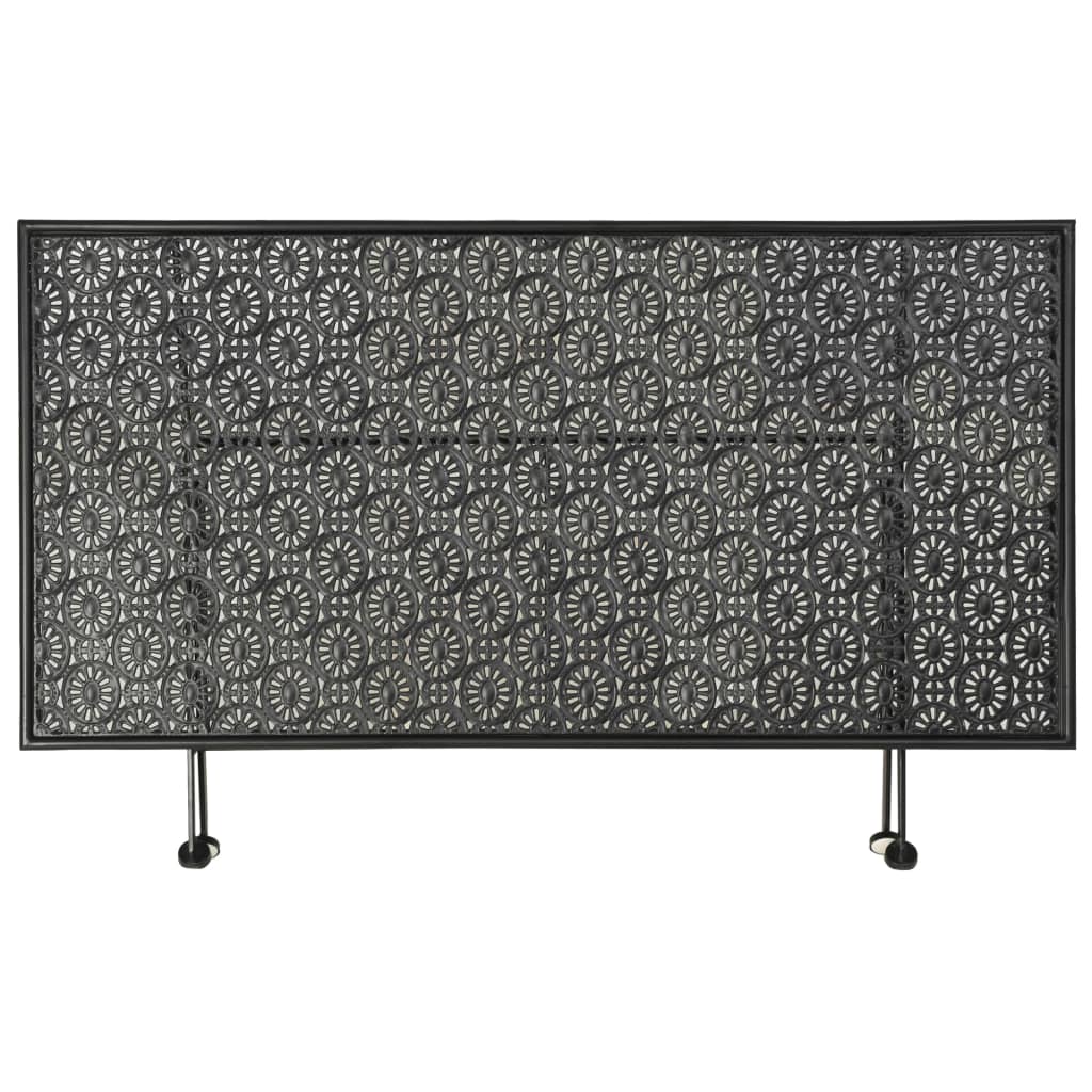 Tavolino da Salotto Pieghevole Vintage Metallo 100x50x45cm Nero