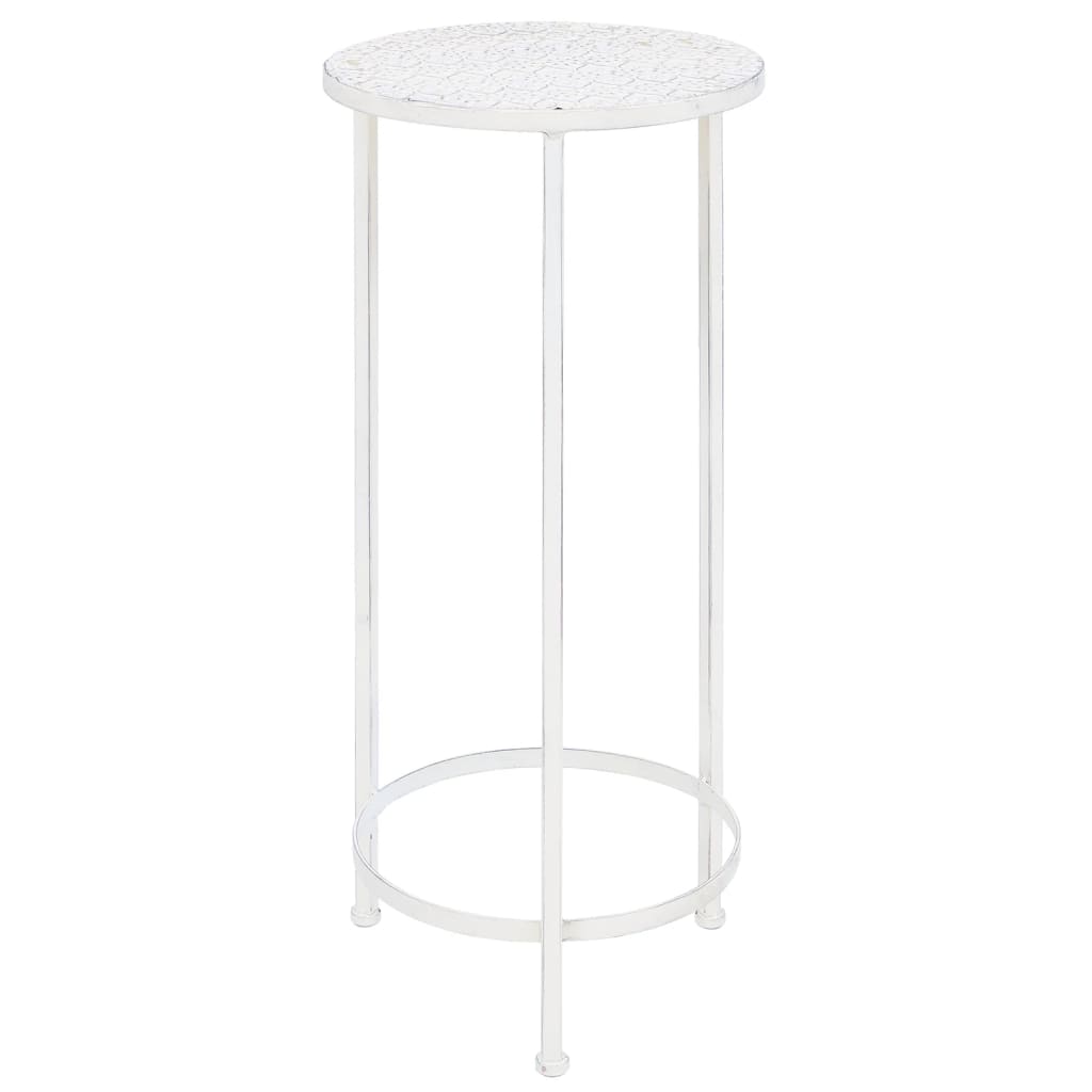 Set Piedistalli per Piante 3 pz Vintage Effetto Bianco Anticato