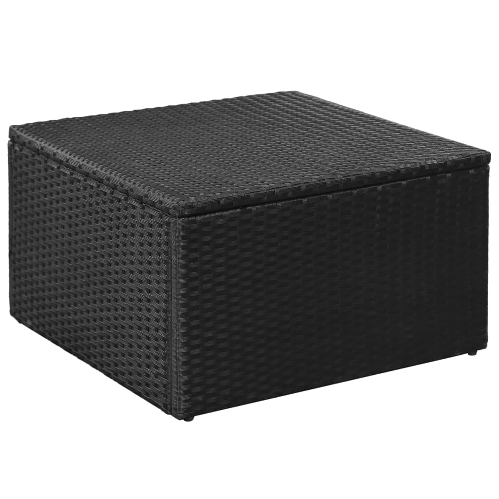 Set Divani da Giardino 4 pz in Polyrattan Nero e Bianco