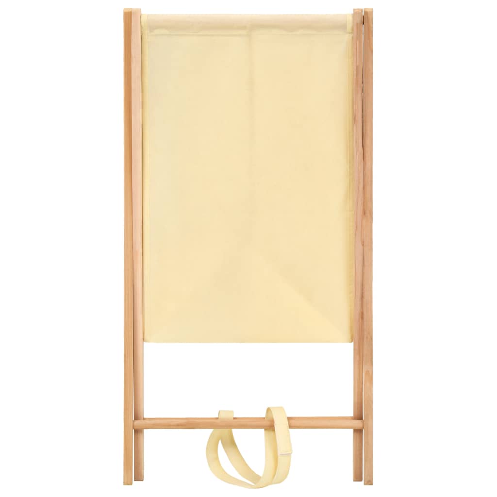 Portabiancheria in Legno di Cedro e Tessuto Beige 42x41x64 cm