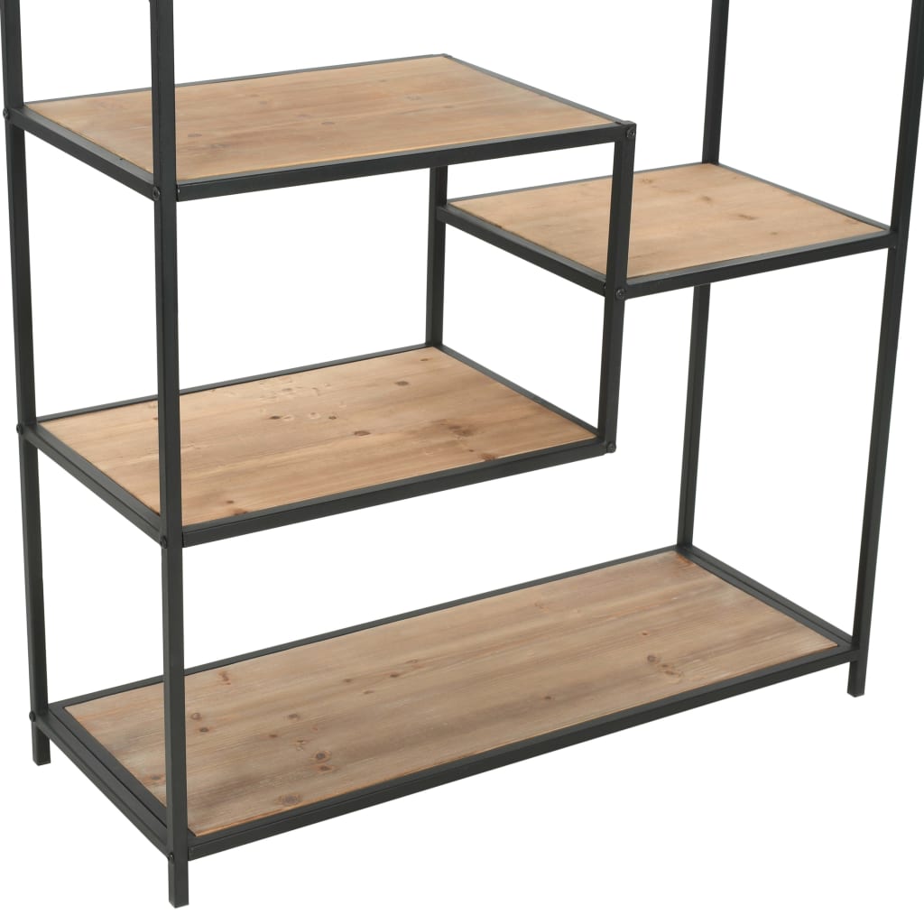 Libreria in Legno Massello di Abete e Acciaio 90,5x35x180 cm