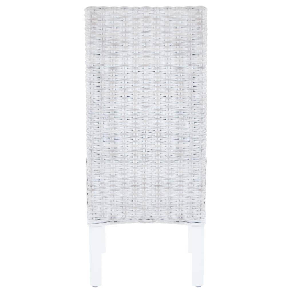 Sedie da Pranzo 2 pz Marrone Chiaro in Rattan Kubu e Mogano