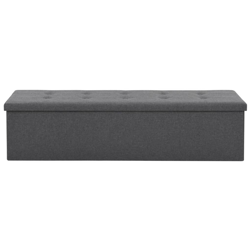Cassapanca Pieghevole in Simil Lino 150x38x38 cm Grigio Scuro