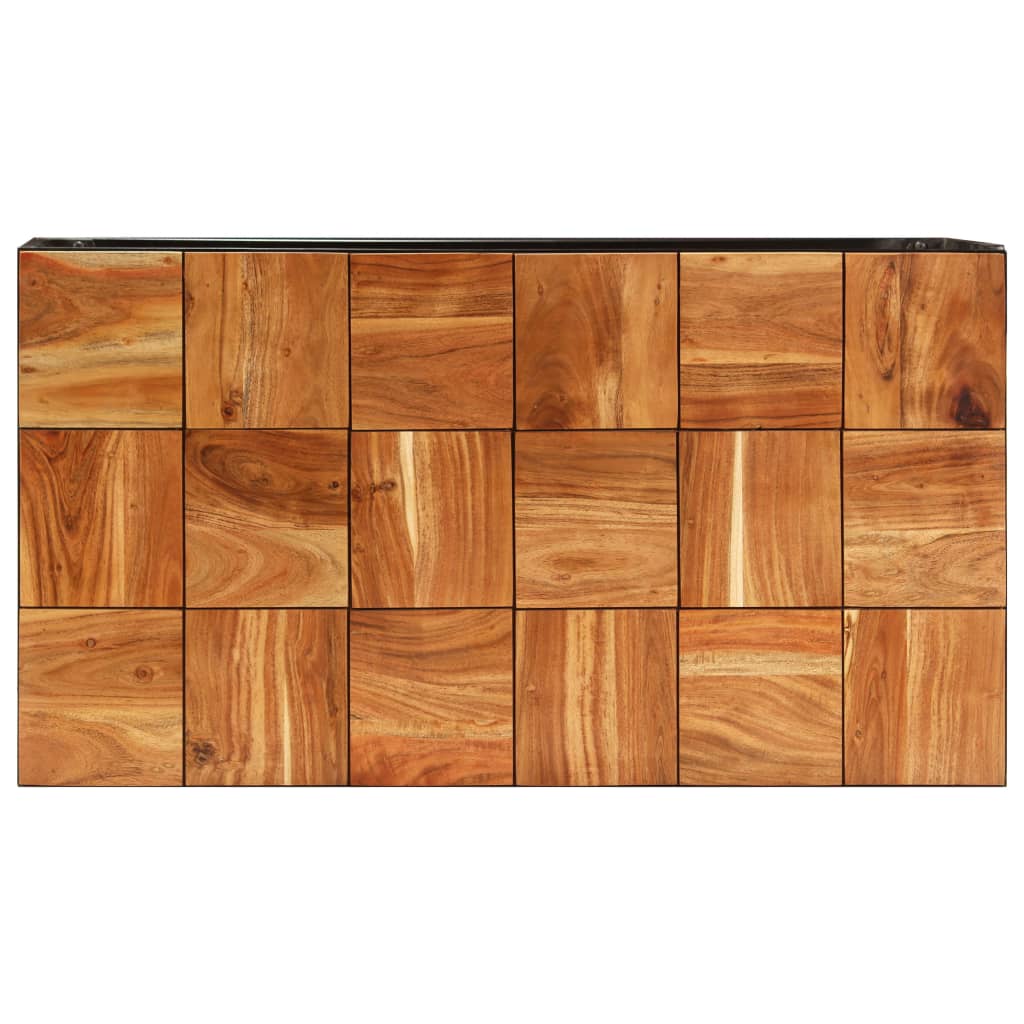 Tavolino 110x60x40 cm in Legno Massello di Acacia e Acciaio