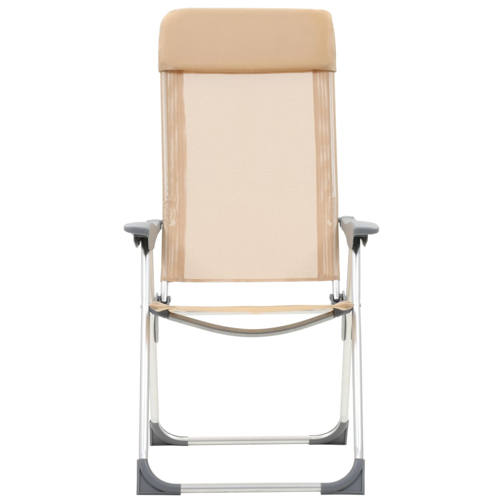 Sedie Pieghevoli da Campeggio 4 pz in Alluminio Crema