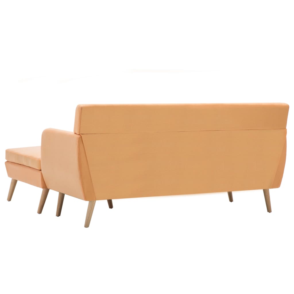 Divano a L Rivestito in Tessuto 171,5x138x81,5 cm Arancione