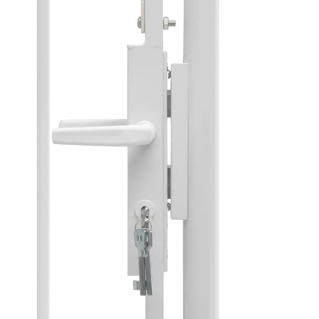 Cancello da Giardino in Acciaio 1x1,75 m Bianco