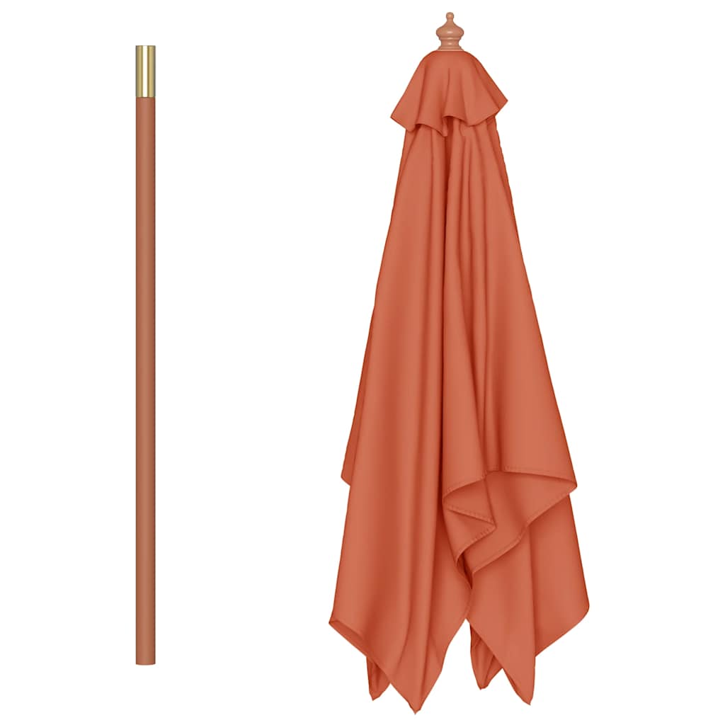 Ombrellone da Esterni con Palo in Legno 150x200 cm Terracotta