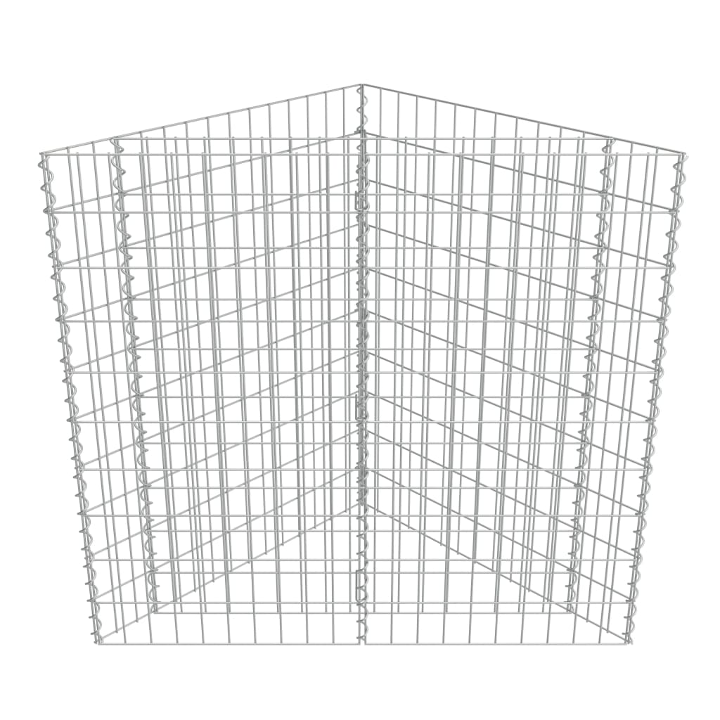 Gabbione Letto Rialzato in Acciaio Zincato 75x75x100 cm