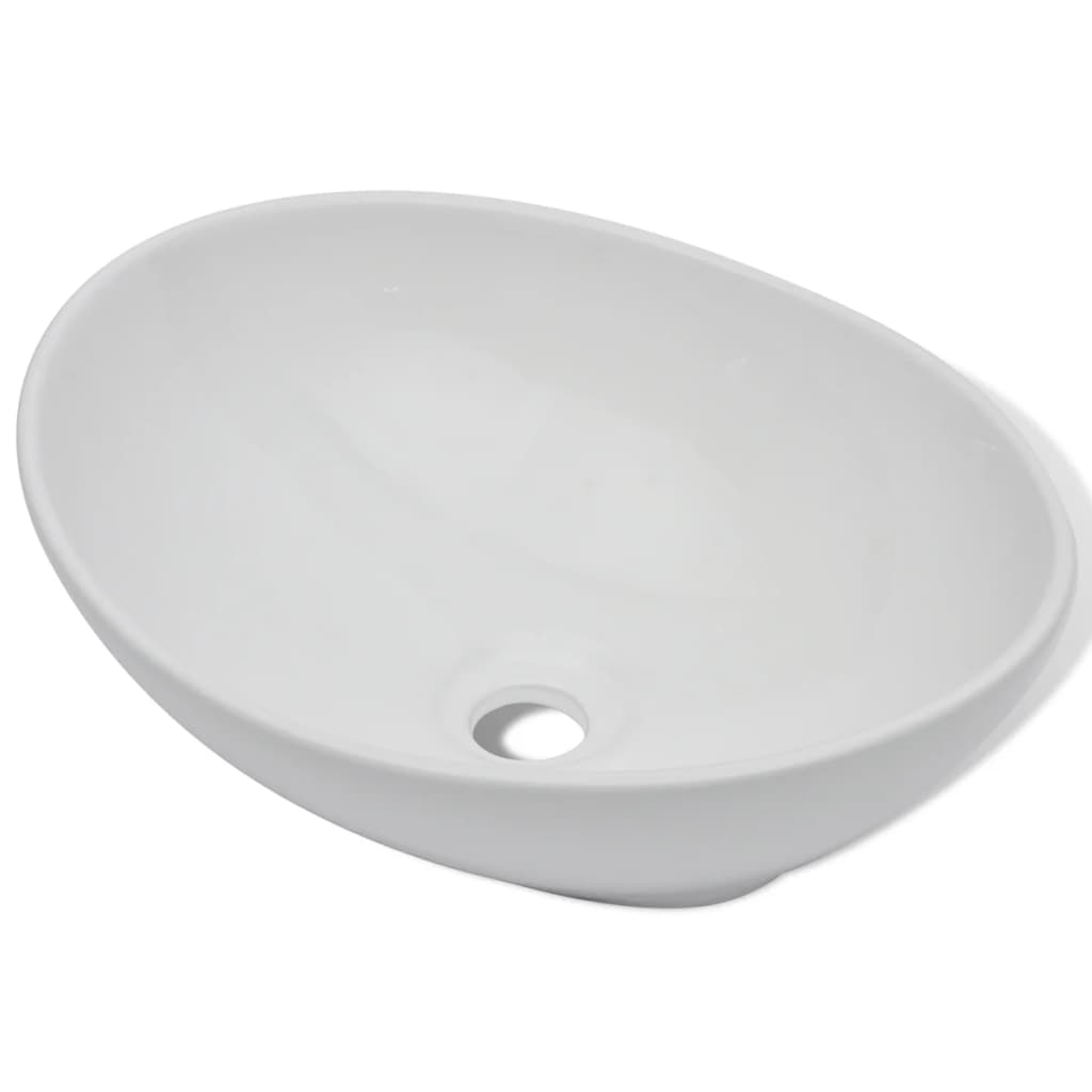 Lavello in Ceramica Bianco Ovale 40 x 33 cm
