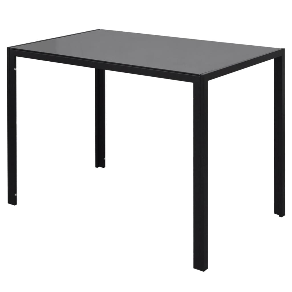Set Tavolo da Pranzo 5 pz in Pelle Artificiale Nero e Bianco