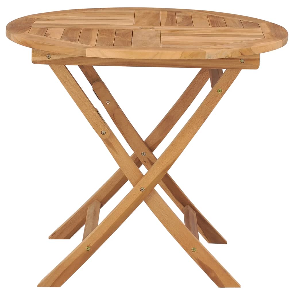Tavolo da Giardino Pieghevole 85x76cm in Legno Massello di Teak