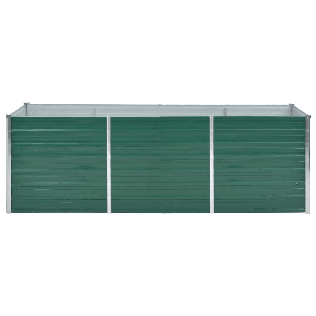 Letto Rialzato Giardino in Acciaio Zincato 240x80x77 cm Verde