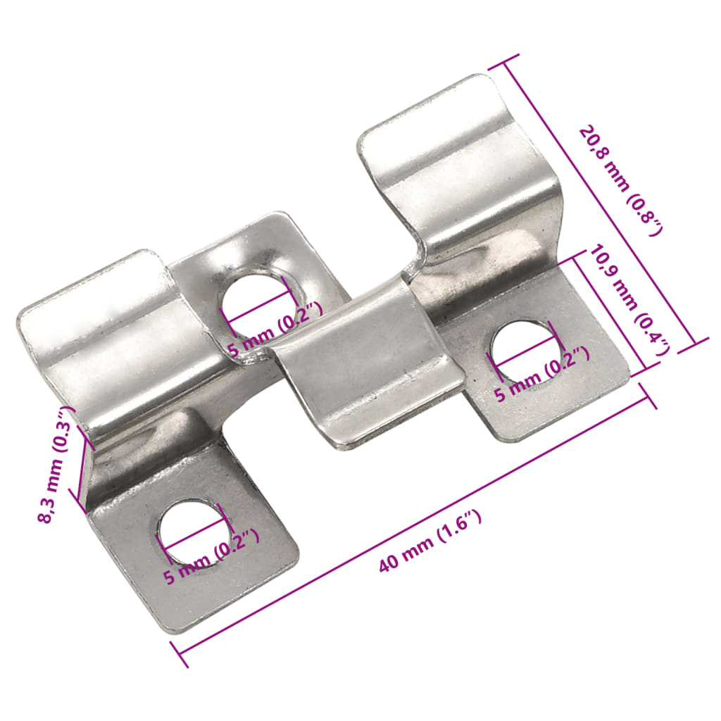 Clip per Decking 100 pz con 200 Viti in Acciaio Inossidabile