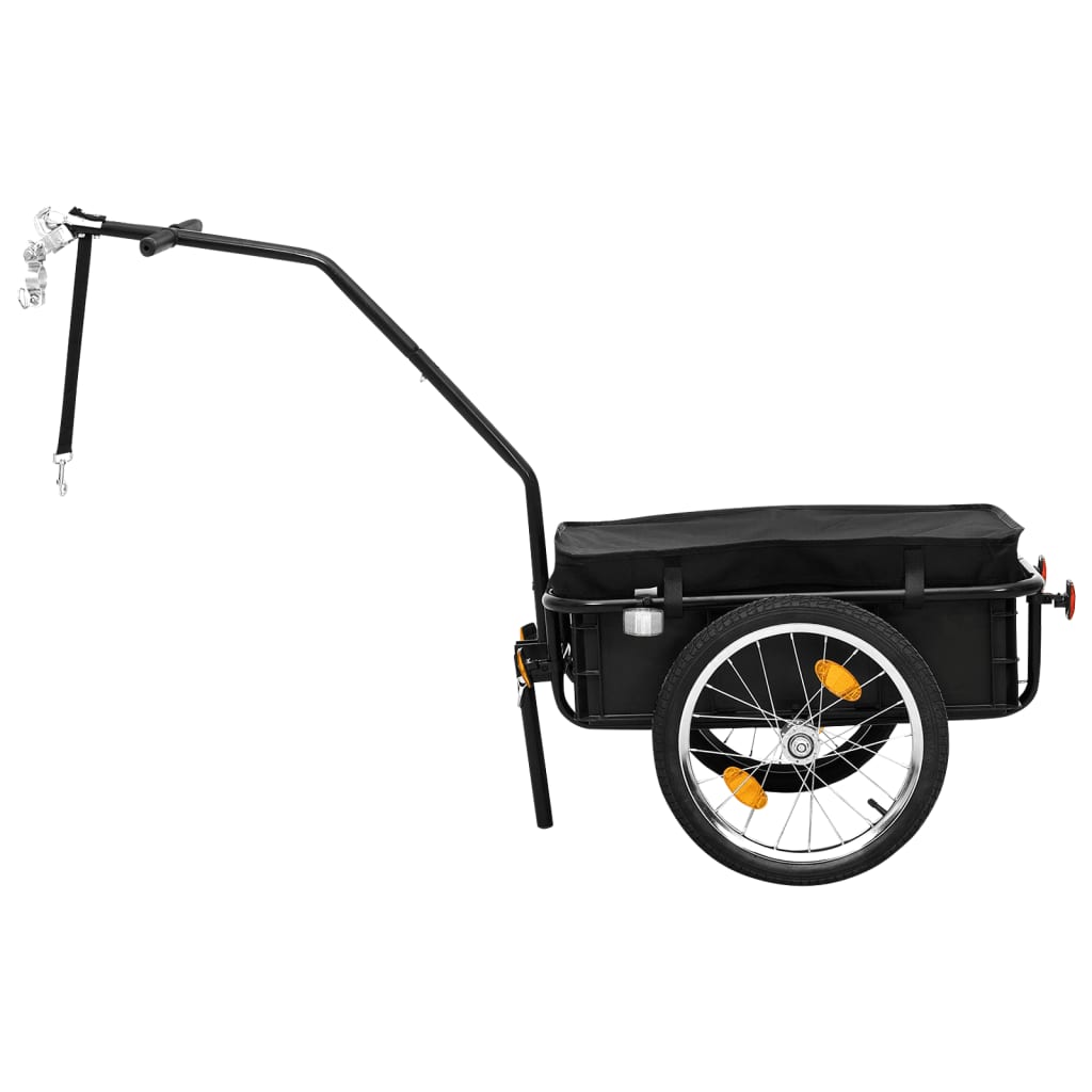 Rimorchio Bici/Carrello Manuale 155x60x83 cm in Acciaio Nero