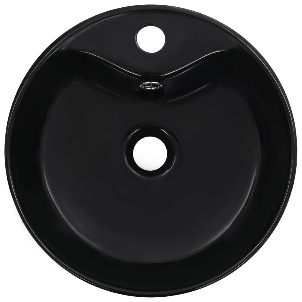 Lavandino con Troppopieno 36x13 cm in Ceramica Nero