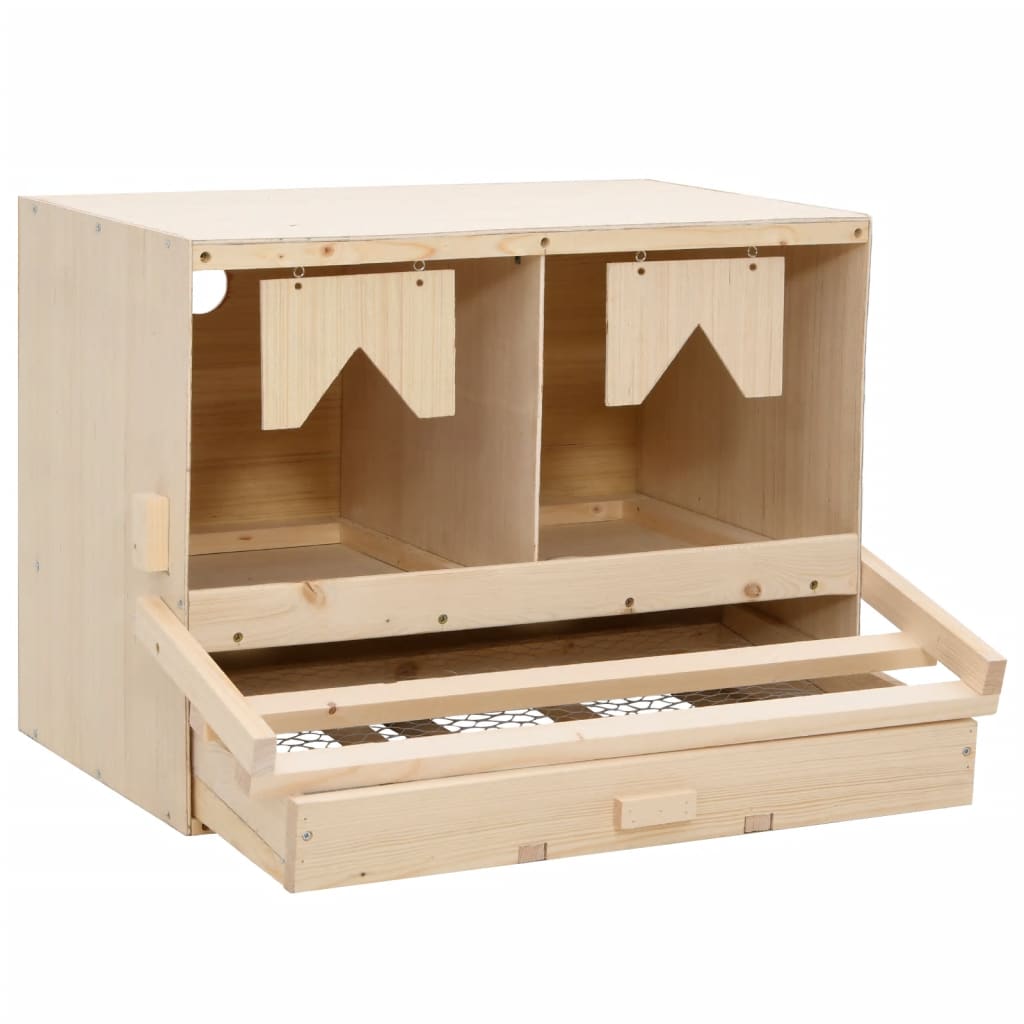 Casetta Cova per Galline 2 Scomparti 63x40x45 cm Legno di Pino
